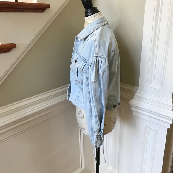 Ulla Johnson Atticus Jean Denim Jacket Womens P 0 Blue Cropped Button Down Coat - Picture 8 of 11